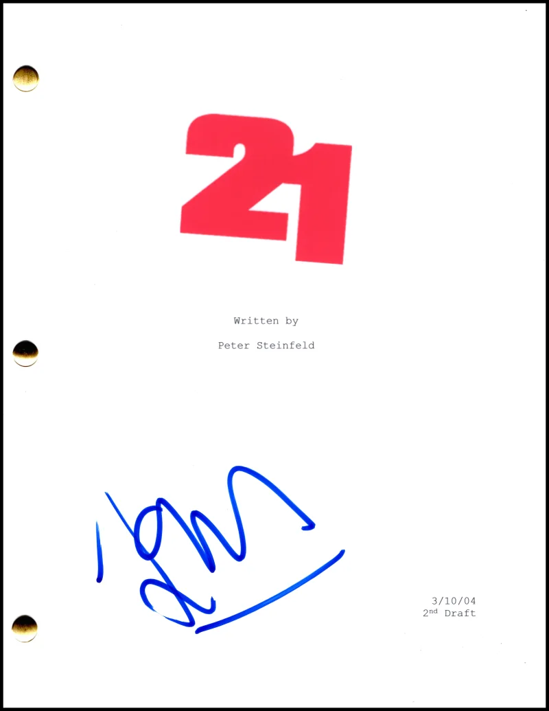 Jim Sturgess — Jim Sturgess Signed Autograph 21 Full Movie Script Screenplay w/ Kevin Spacey