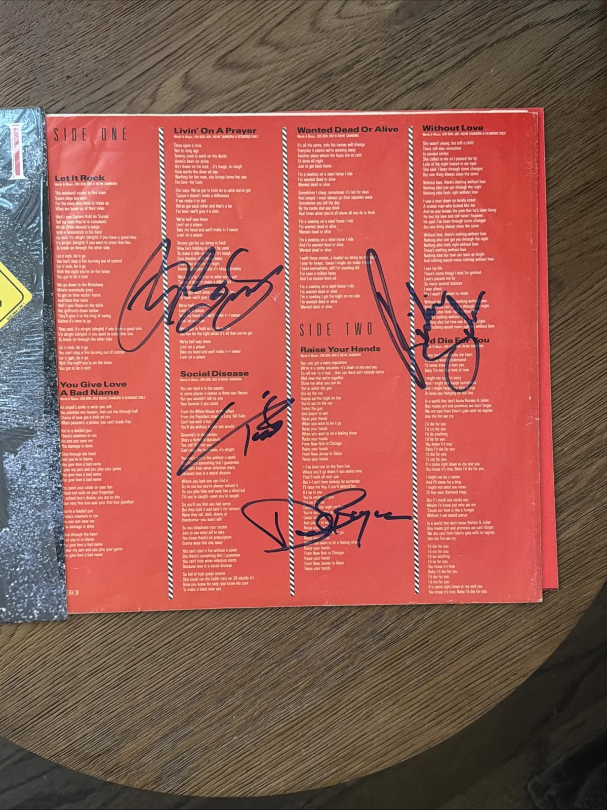Jon Bon Jovi ENTIRE BAND SIGNED Slippery When Wet Signed Album Vinyl LP Record, изображение 4