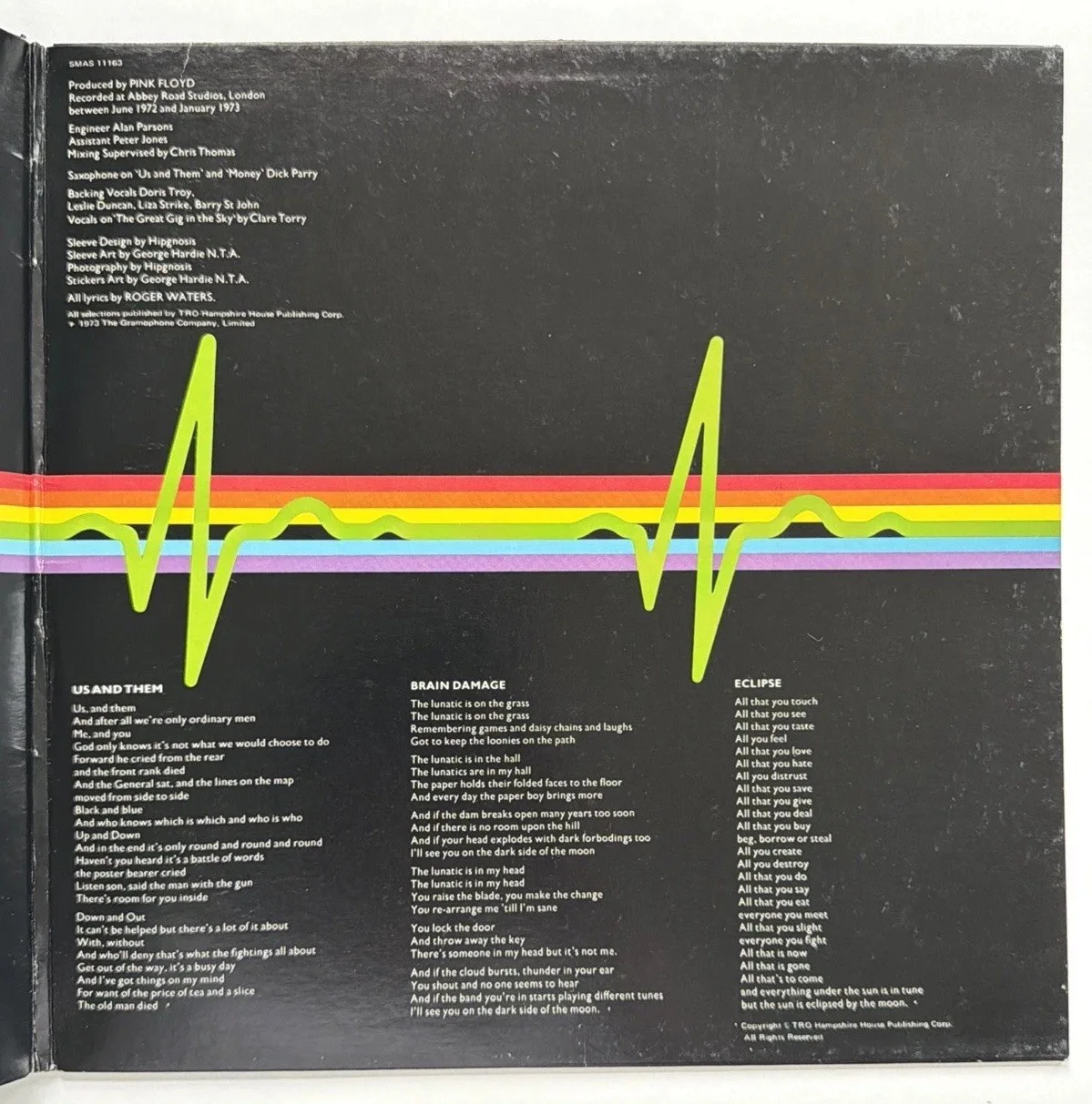 Nick Mason PINK FLOYD Signed DARK SIDE OF THE MOON Vinyl Album Autograph LP, изображение 3