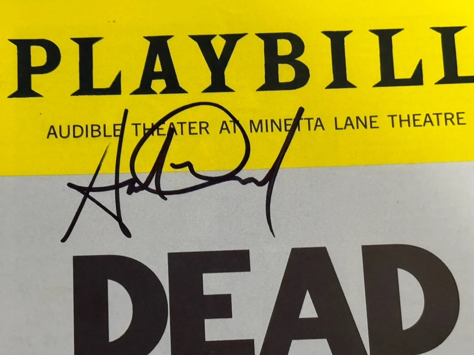 Andrew Durand — Dead Outlaw signed Broadway playbill Andrew Durand Off Broadway Audible Theater, изображение 2