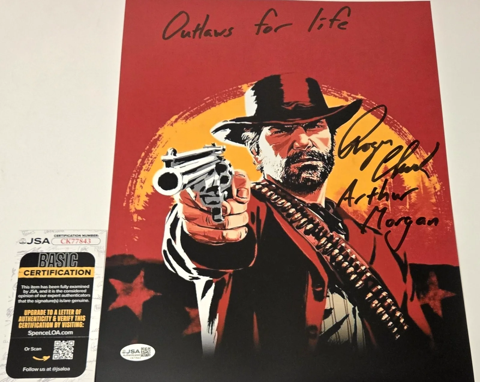Roger Clark — Arthur Morgan Signed Photo Red Dead Redemption Roger Clark Autograph JSA COA 843, image 3