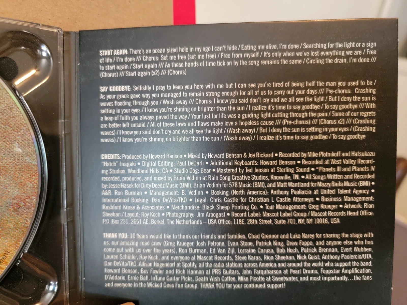 10 Years - Violent Allies CD (2020) - AUTOGRAPHED, image 3