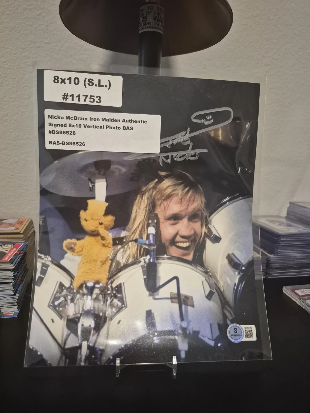 Nicko McBrain Iron Maiden Signed 8x10 Original Photo Beckett Authenticated, image 2