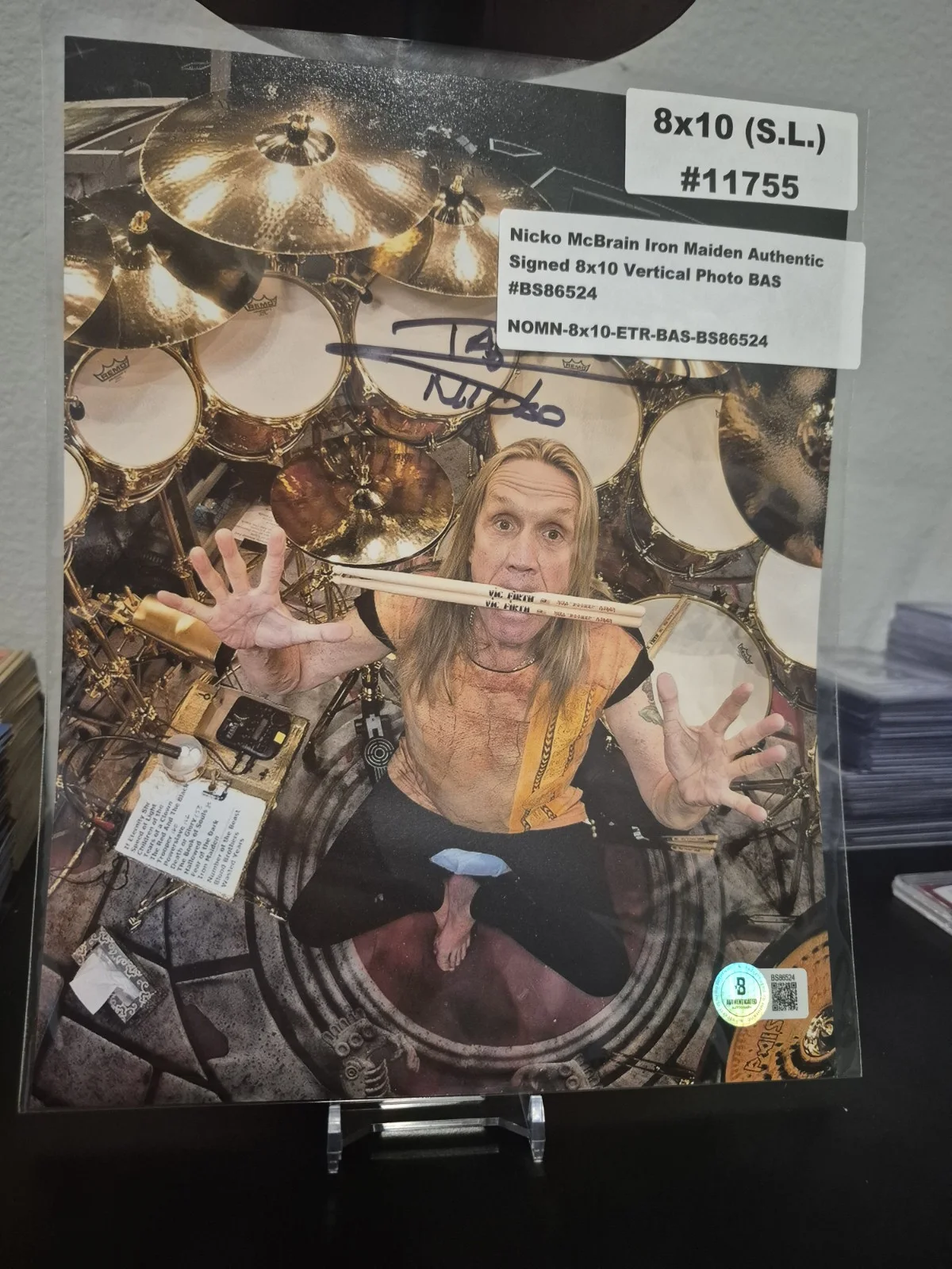 Nicko McBrain Hand-Signed 8×10 Photo – Iron Maiden Drummer, image 2
