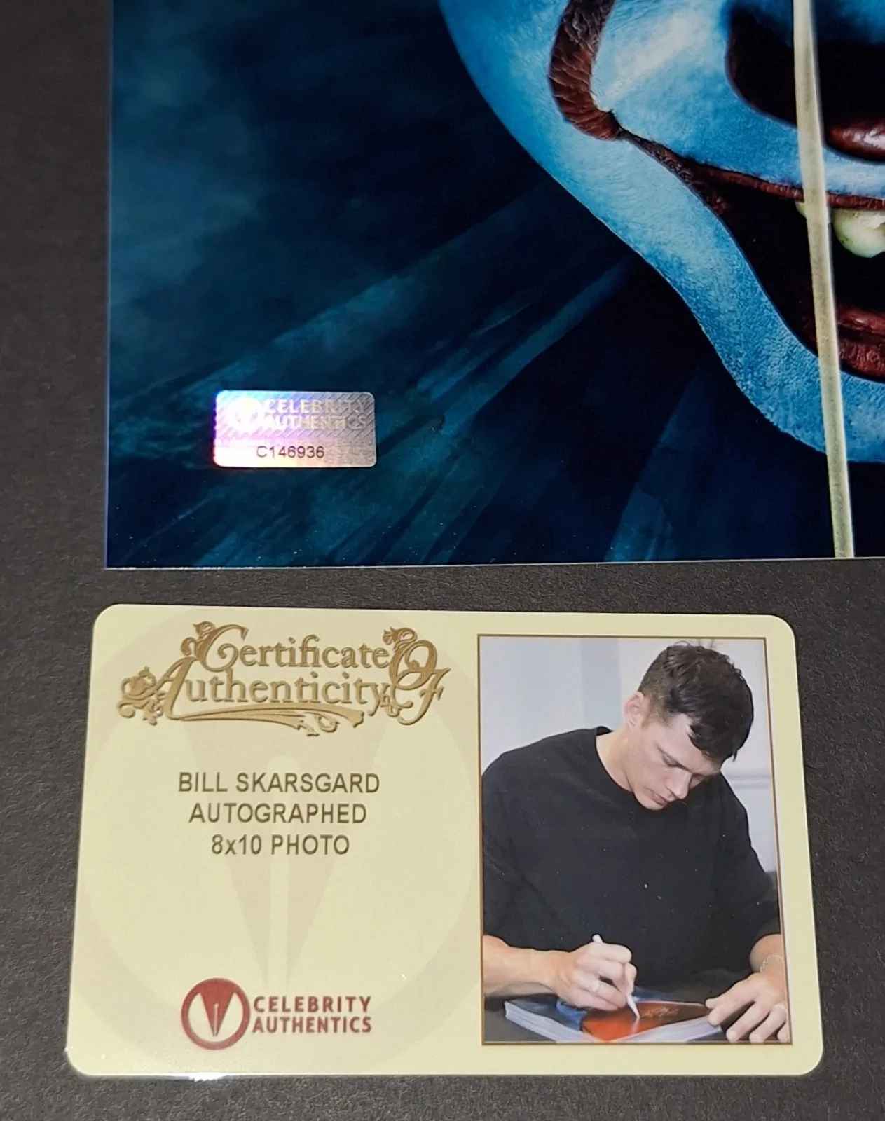 Bill skarsgard — Bill Skarsgard Signed Autographed 8x10 Pennywise IT Celebrity Authentics COA, image 3