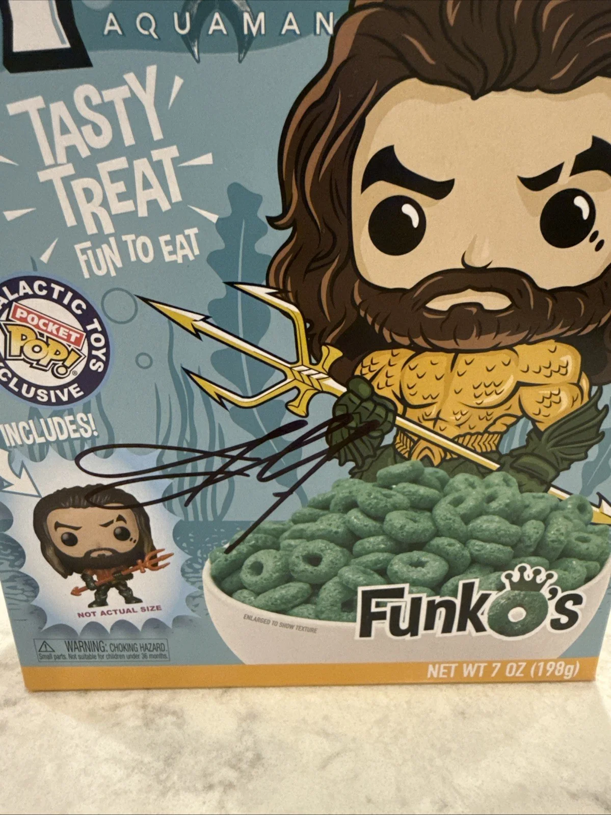 Jason Momoa — Jason Momoa Signed Funko Cereal Box Aquaman, image 2