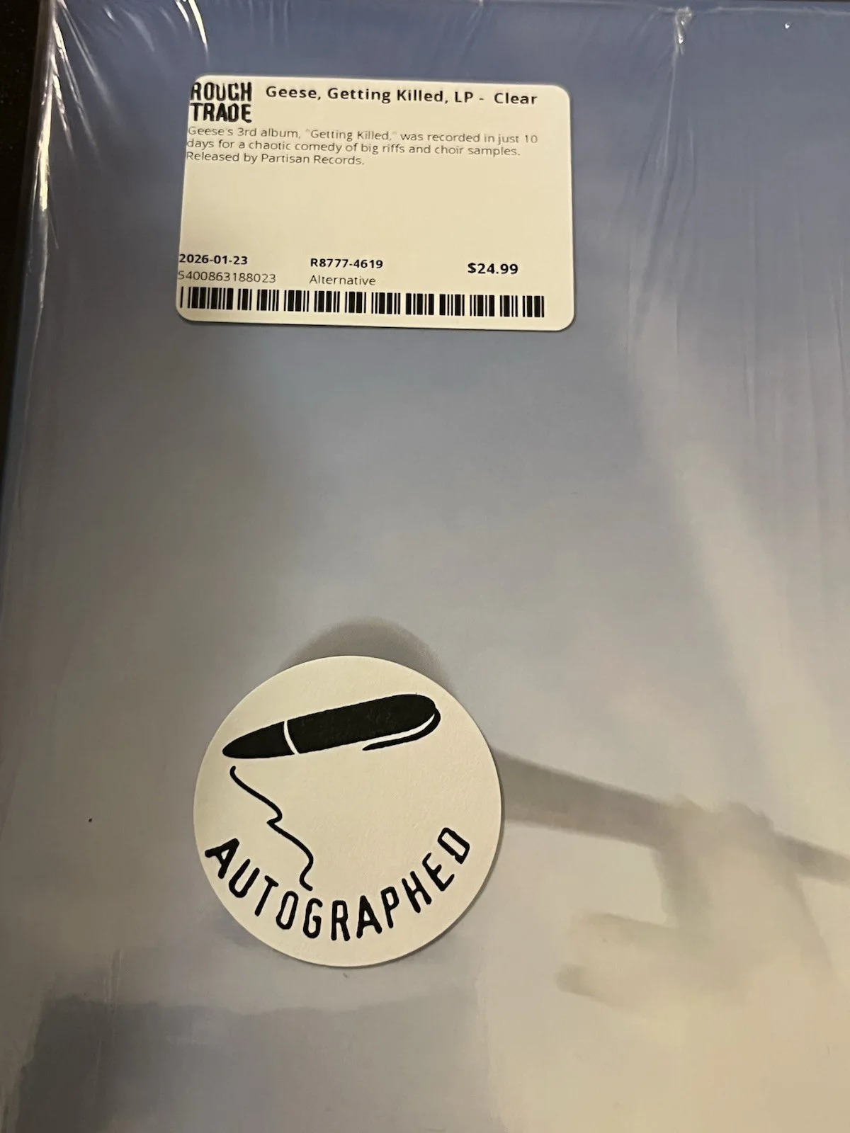 GEESE BAND SIGNED GETTING KILLED CLEAR VINYL RECORD AUTOGRAPH CAMERON WINTER +3, изображение 4