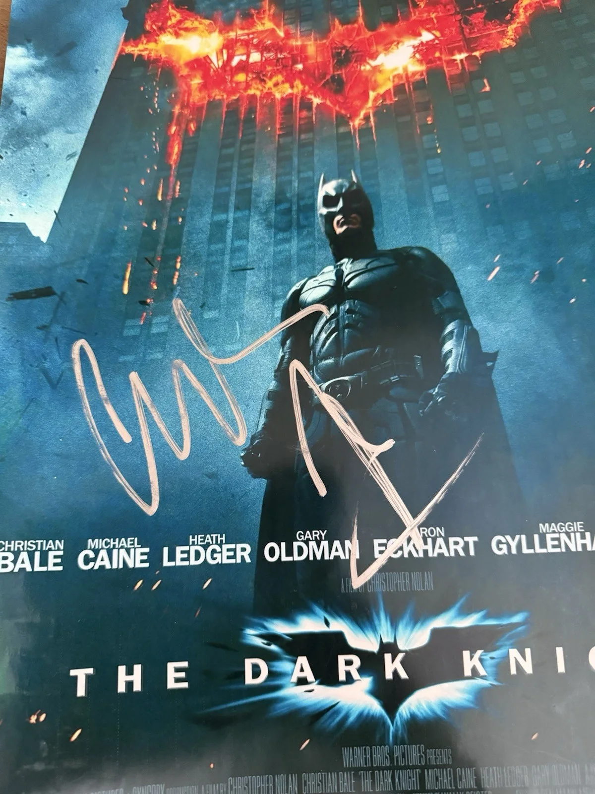 Christian Bale — CHRISTIAN BALE SIGNED THE DARK KNIGHT 12X18 PHOTO POSTER BATMAN BRUCE WAYNE JSA, image 2