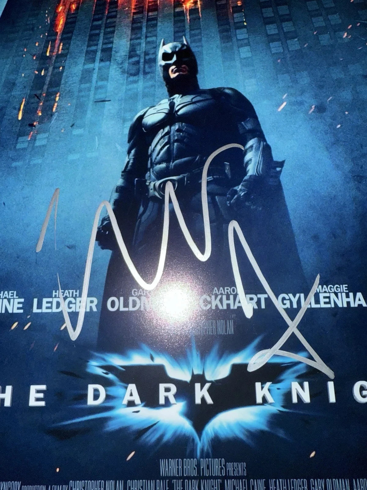 Christian Bale — CHRISTIAN BALE SIGNED THE DARK KNIGHT 12X18 PHOTO POSTER BATMAN BRUCE WAYNE JSA, image 2