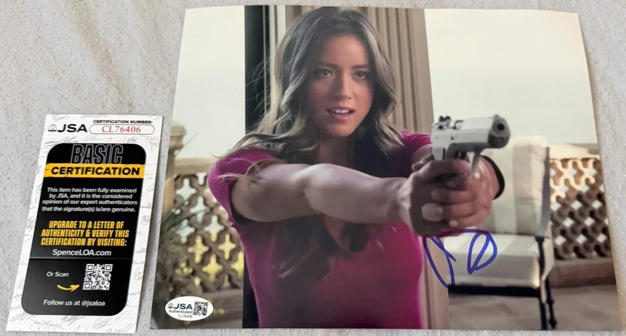 Chloe Bennet — CHLOE BENNET SIGNED 8X10 ACTIO PHOTO FROM MARVEL’S AGENTS OF SHIELD W/ JSA COA