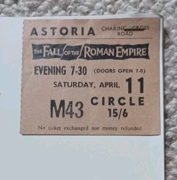 The Fall of the Roman Empire Cinema Souvenir Programme 1964 + Cinema Ticket, изображение 2