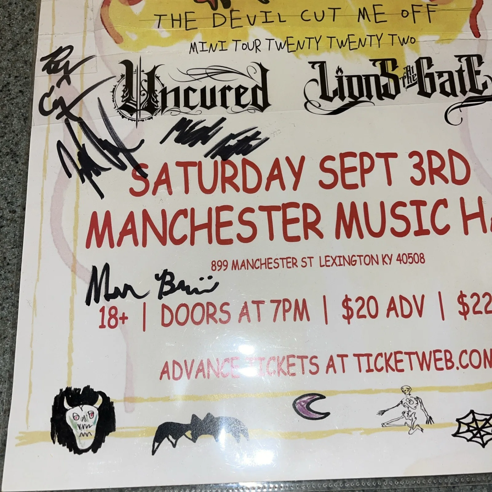 ❤️BUTCHER BABIES 2022 ORIGINAL AUTOGRAPHED 2 BAND POSTER UNCURED XTREME METAL, image 3