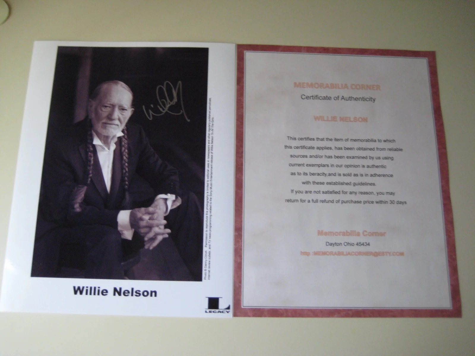 WILLIE NELSON Signed 8x10 Color Promo press photo 8 x 12 COA, image 2