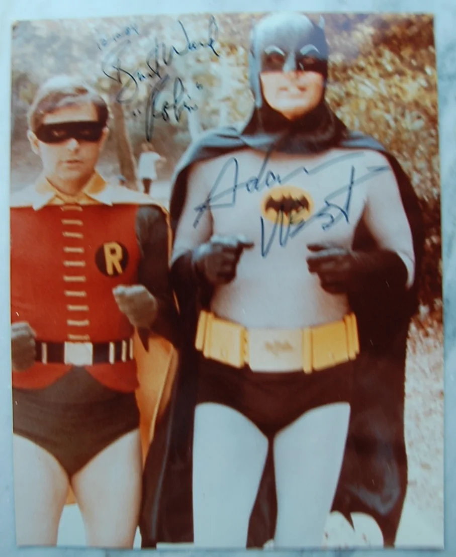 Adam West & Burt Ward — 1984 Batman and Robin 8x10 Autographed Color Photo Adam West Burt Ward w COA