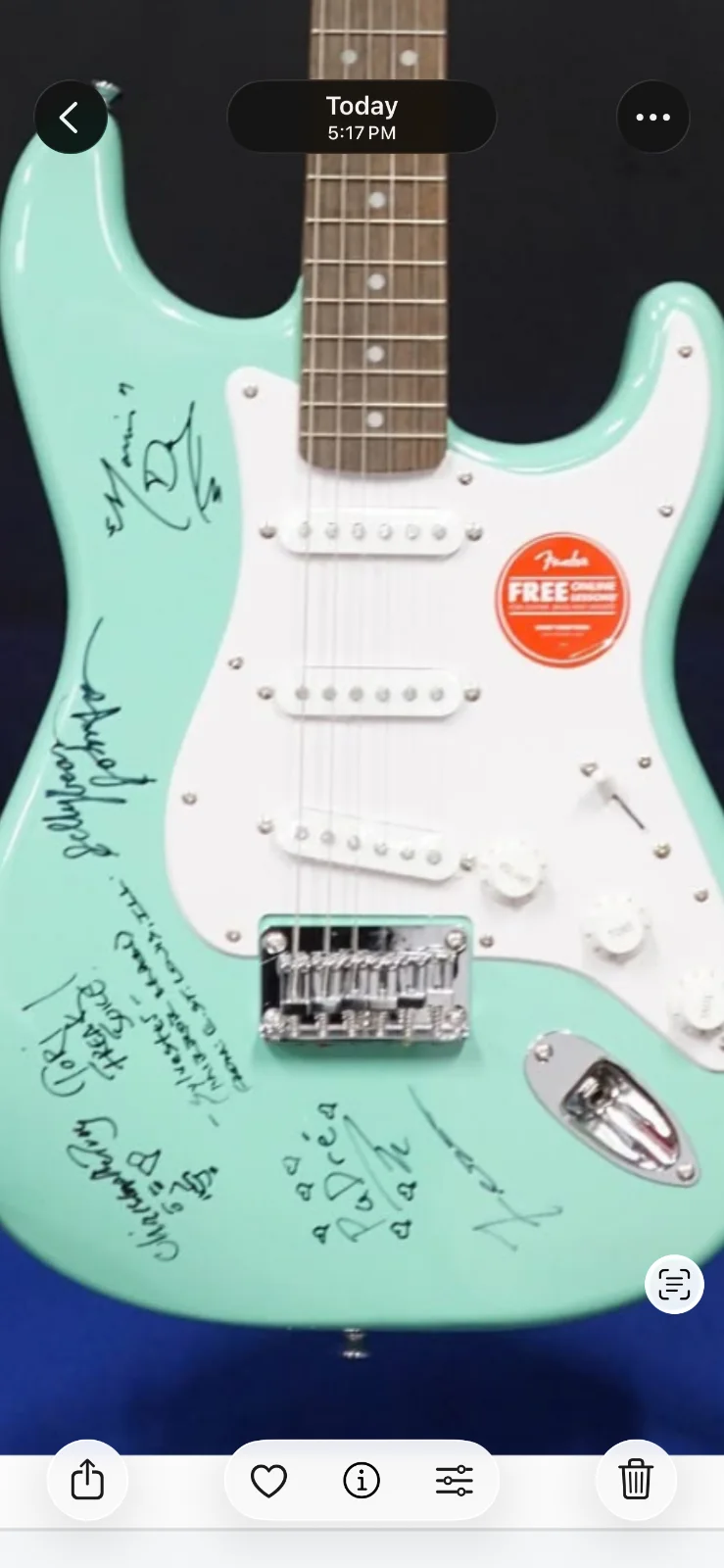 For Sale: Signed Morris Day & The Time Guitar – Multi-Member Autograph, image 2
