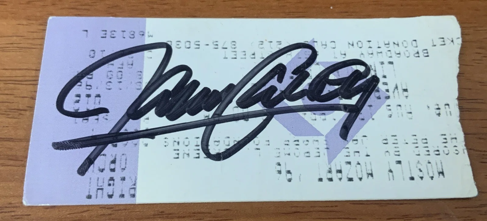James Galway Irist Flutist Autograph On Mostly Mozart Ticket Stub. W/COA, изображение 2