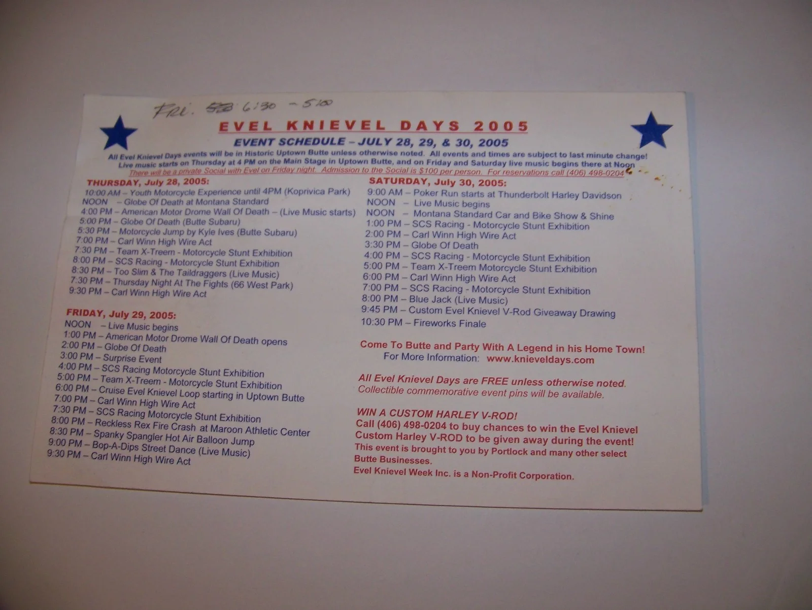 2005 Evel Knievel Days Lot w/ Signed Ticket Motorcycle Daredevil Butte Montana, изображение 4