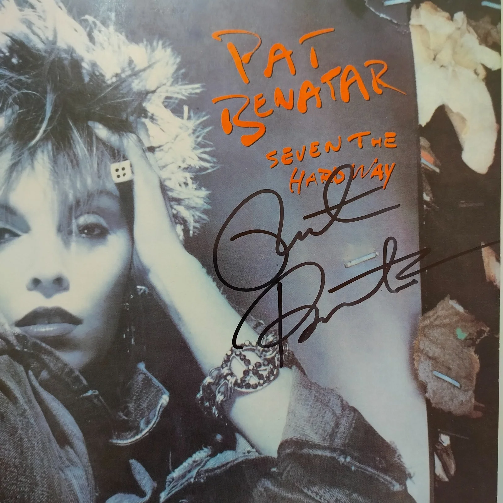 Pat Benatar Signed "Seven The Hard Way" Album Cover + COA, изображение 2