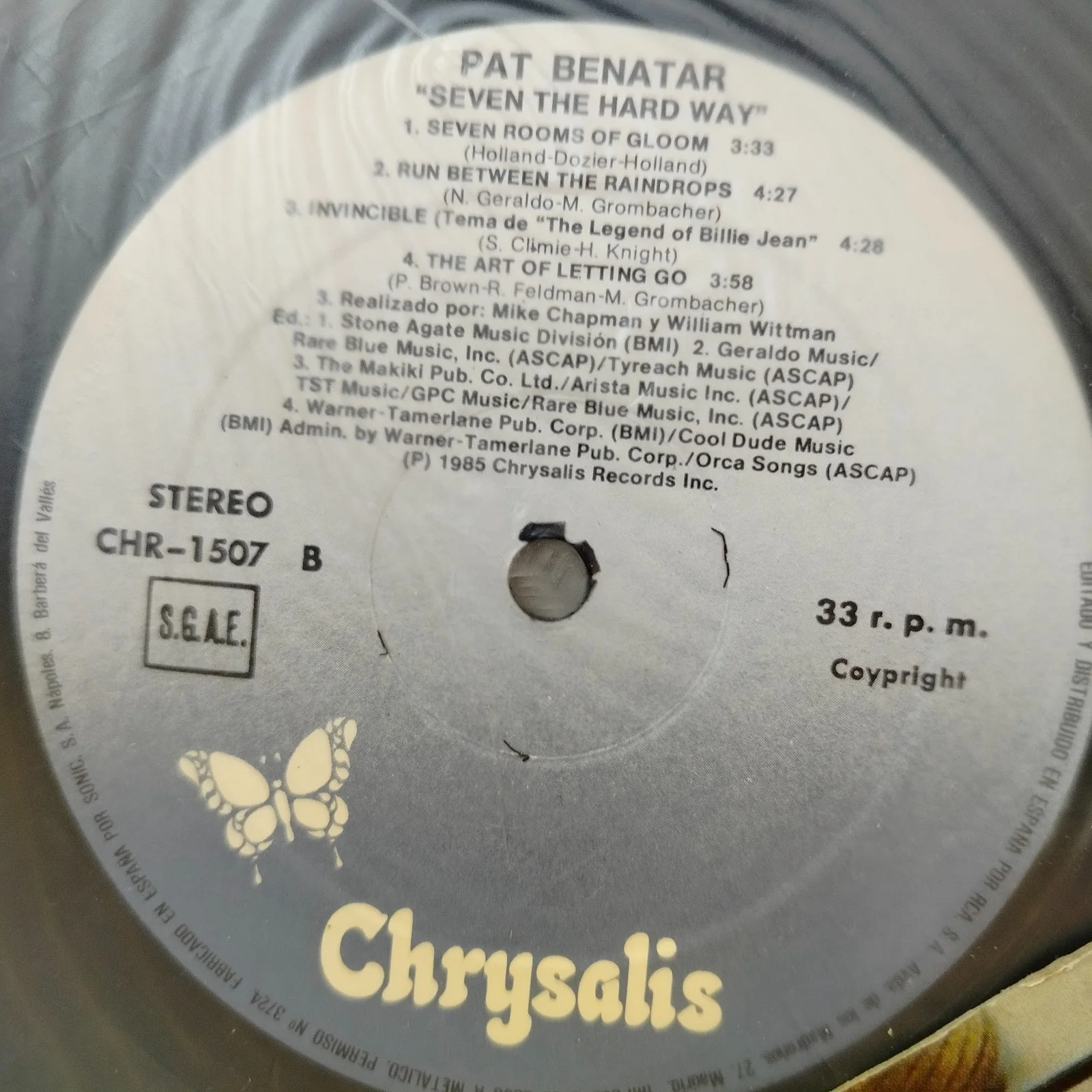 Pat Benatar Signed "Seven The Hard Way" Album Cover + COA, изображение 5
