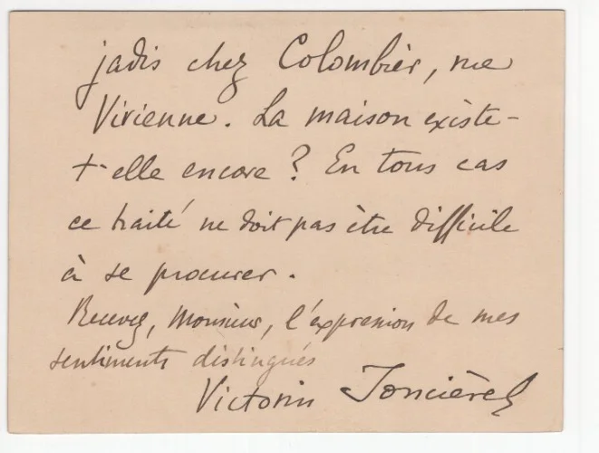 Victorin de Joncières Signed Letter 1902 / Autographed French Composer, image 2