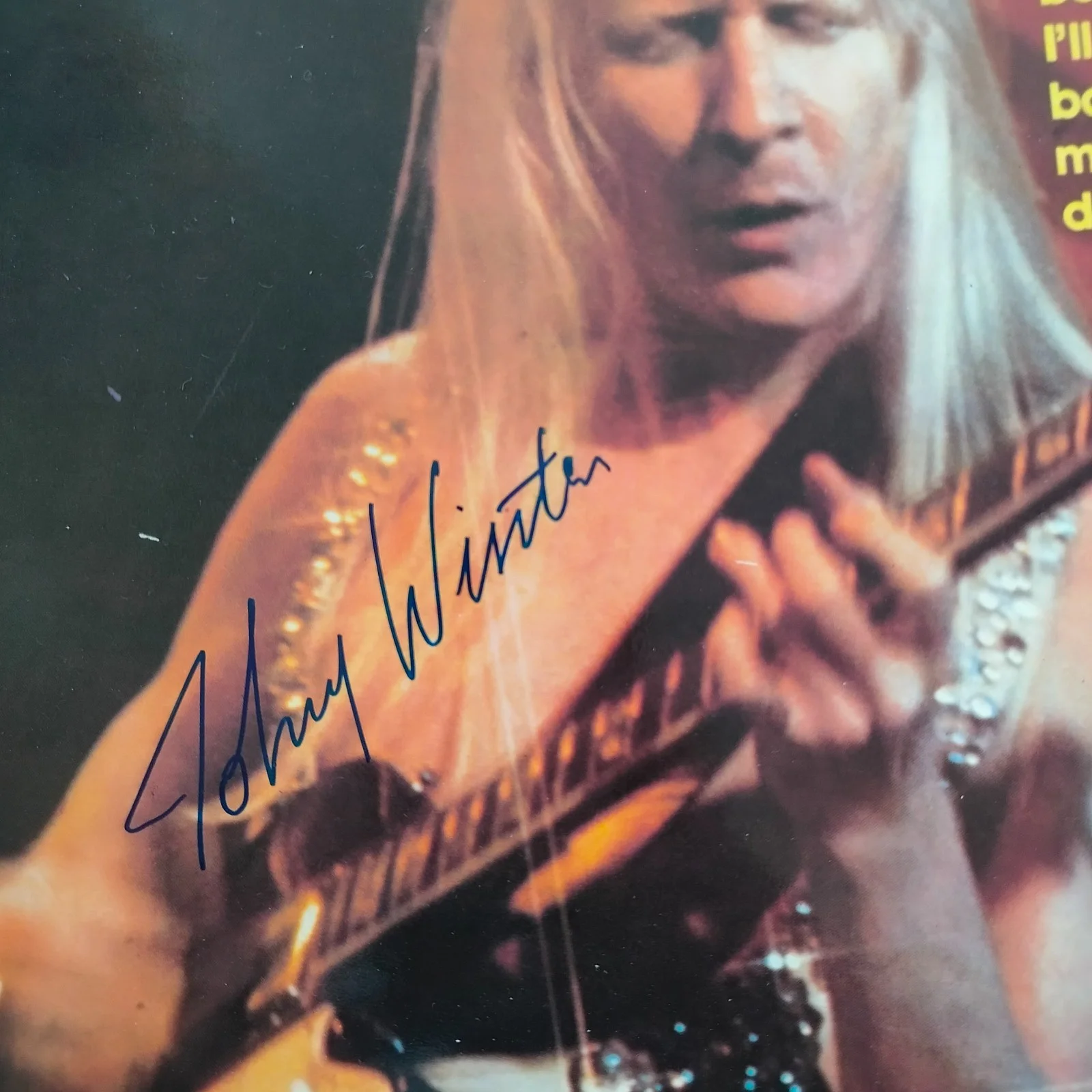 Johnny Winter Signed The First Album LP Cover + COA, image 2