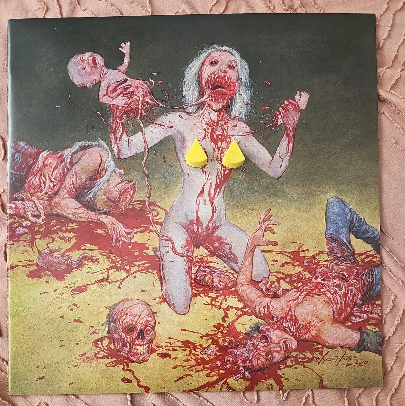 CANNIBAL CORPSE SIGNED VIOLENCE UNIMAGINED VINYL LP RECORD ALBUM PINK/CLEAR, image 3