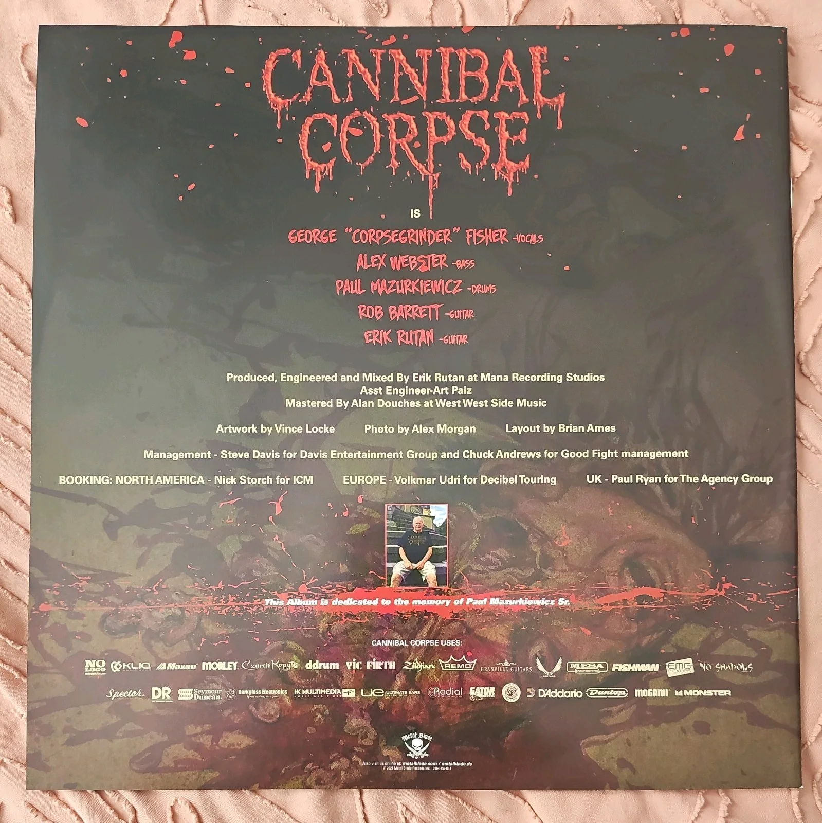 CANNIBAL CORPSE SIGNED VIOLENCE UNIMAGINED VINYL LP RECORD ALBUM PINK/CLEAR, image 4