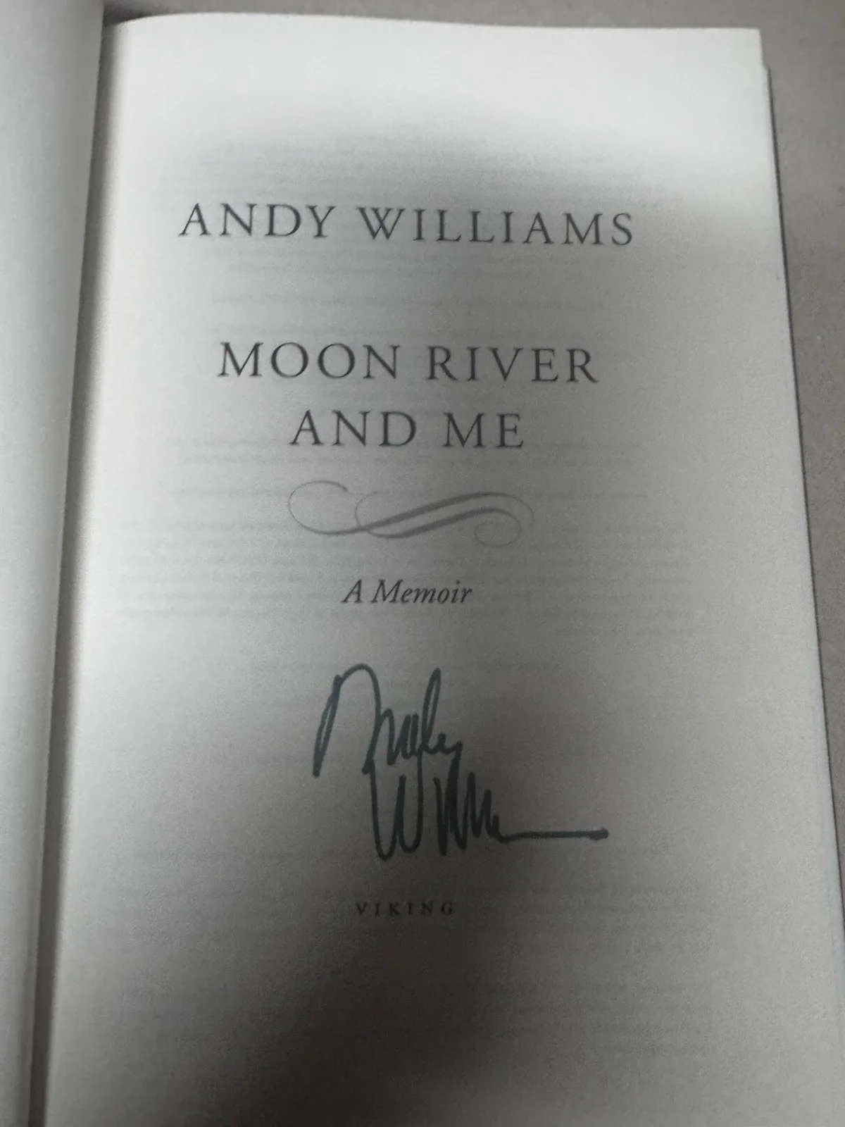 Andy Williams Signed book Hard Back edition. Moon River and Me, image 2