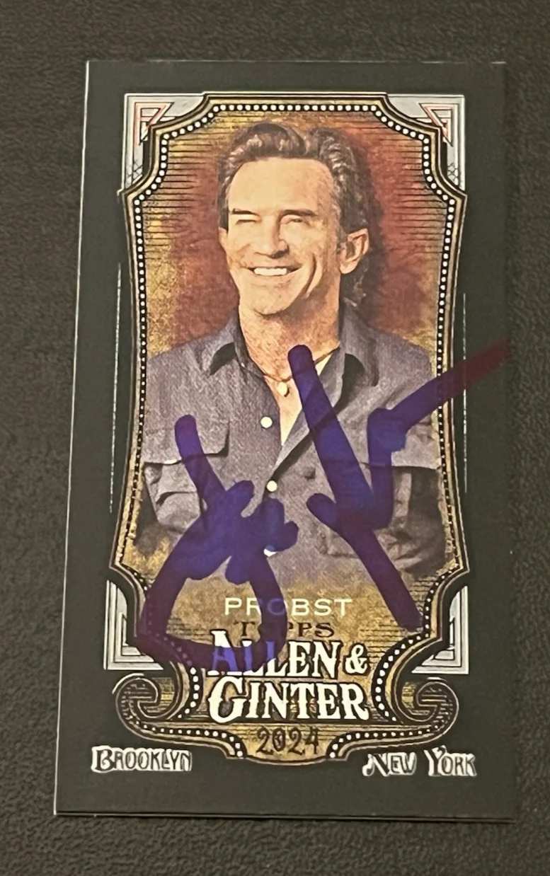 JEFF PROBST — JEFF PROBST SIGNED 2024 ALLEN & GINTER MINI BLACK CARD 251 SURVIVOR AUTO PROOF, изображение 2
