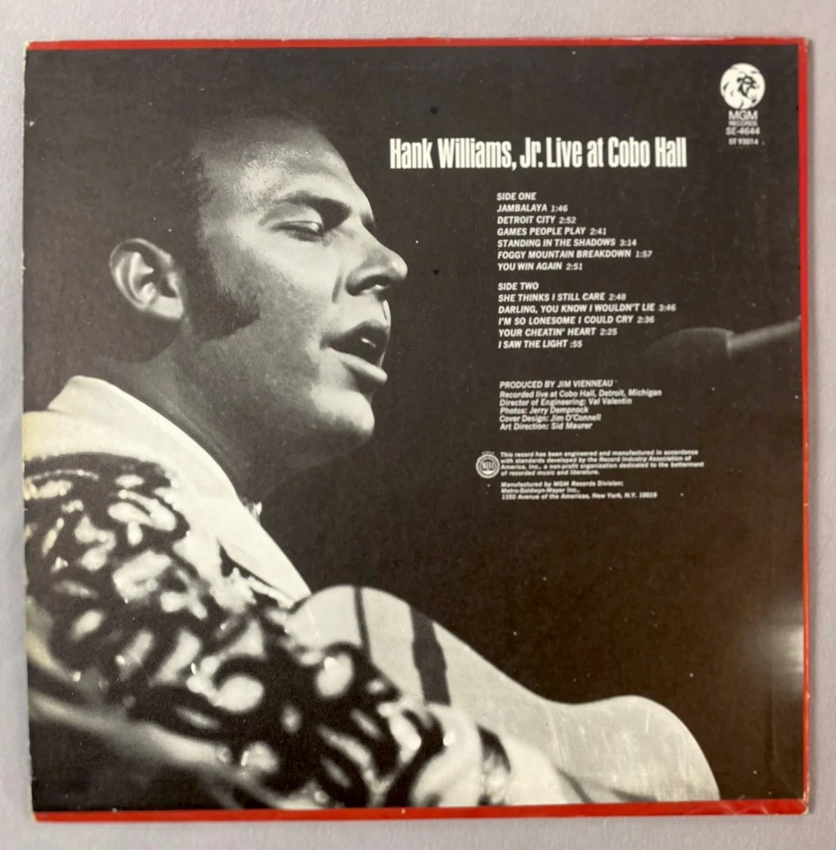 HANK WILLIAMS JR AUTOGRAPH 1969 ORIGINAL LIVE AT COBO HALL DETROIT VINYL RECORD, image 4
