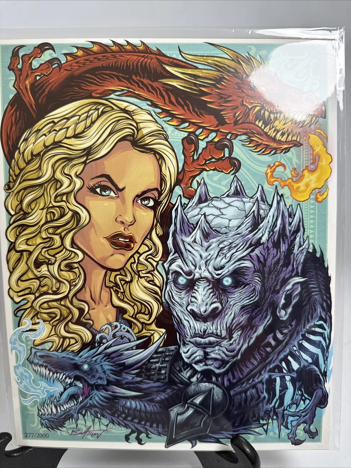 Brian Allen — Bam Box Fire Ice Signed Brian Allen Art Print 8x10 COA 277/2000 Game Of Thrones, изображение 2