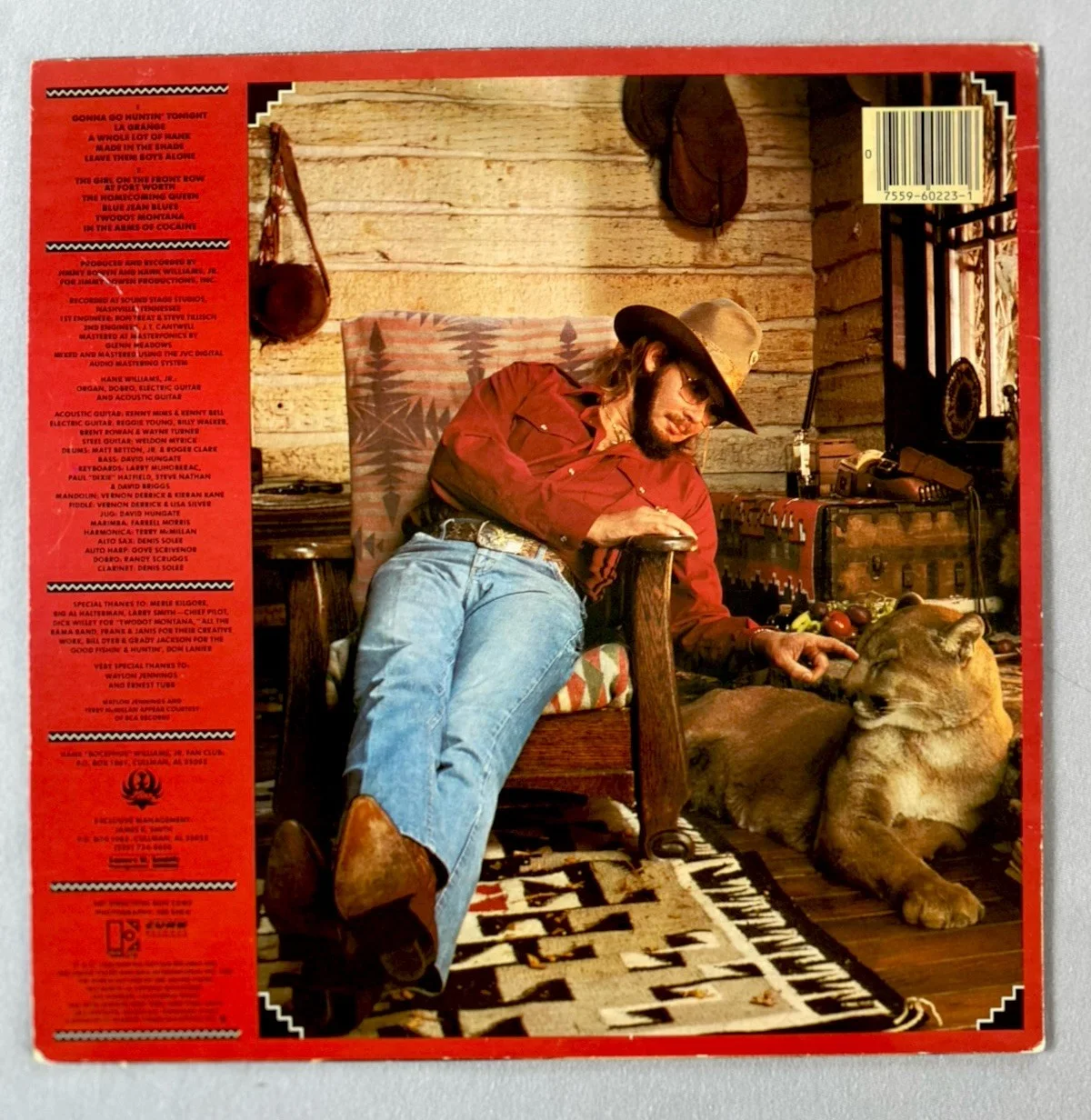 HANK WILLIAMS JR- AUTOGRAPH 1983 ORIGINAL STRONG STUFF VINYL RECORD LP, image 4