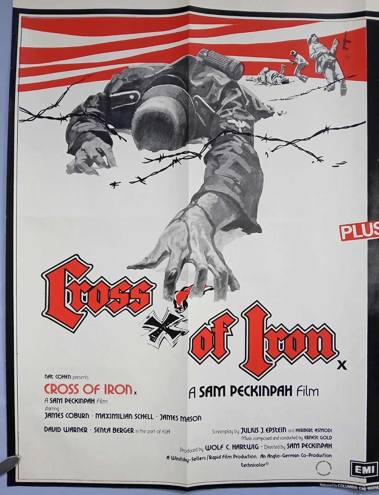 CROSS OF IRON / SUSPIRIA (1977) original UK double-bill quad poster, изображение 2
