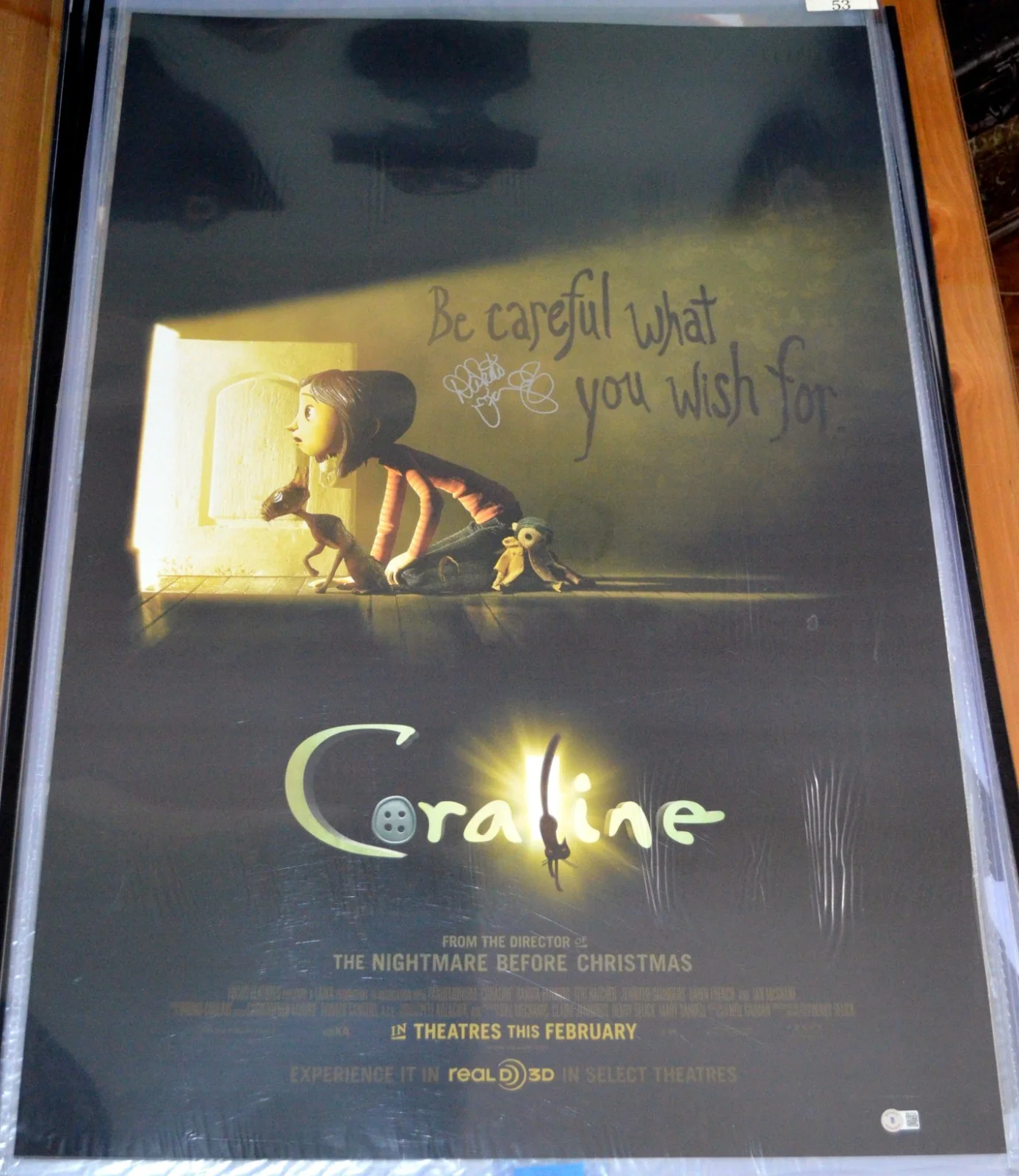Dakota Fanning — DAKOTA FANNING SIGNED CORALINE 1SHT POSTER BAS BECKETT COA EARLY FULL SIGNATURE!, изображение 2