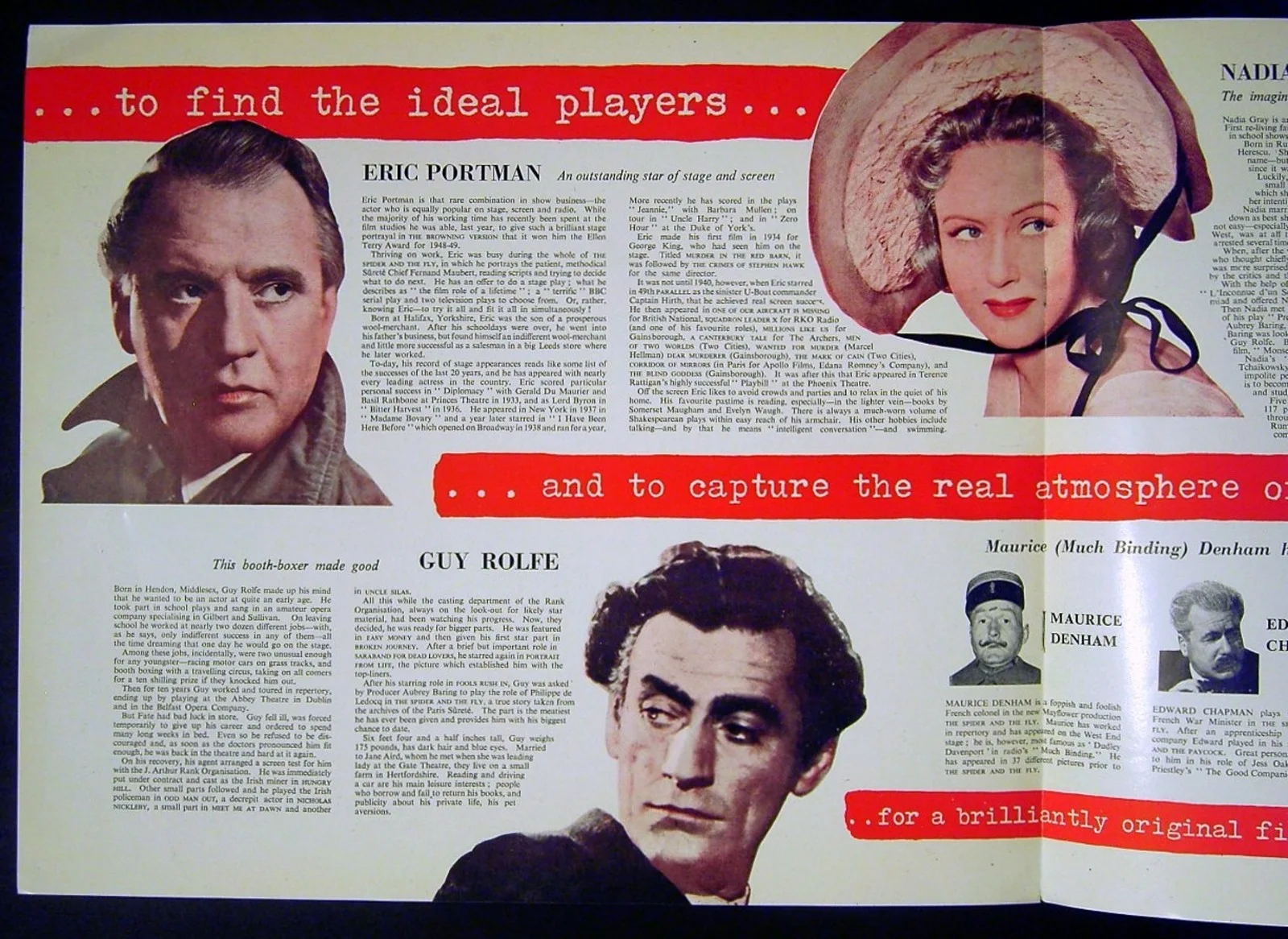 SPIDER AND THE FLY 1949 Eric Portman, Guy Rolfe, Nadia Gray UK PRESSBOOK, image 2