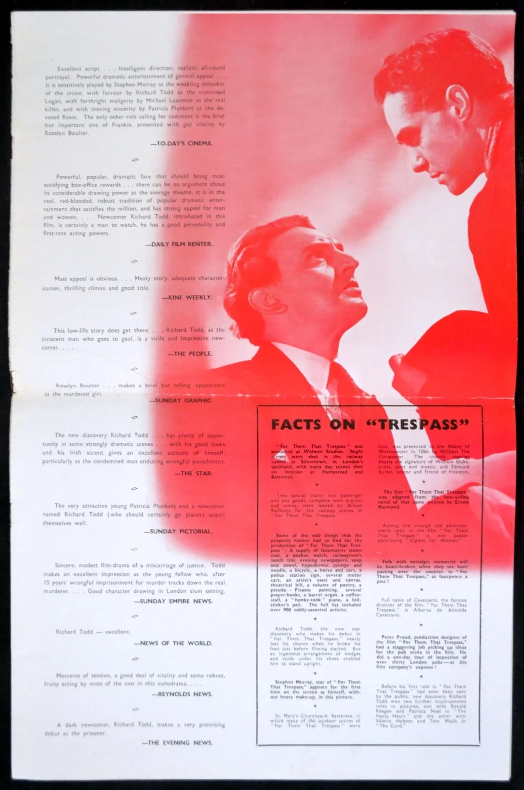 FOR THEM THAT TRESPASS 1949 Richard Todd, Stephen Murray CAVALCANTI PRESSBOOK, image 2