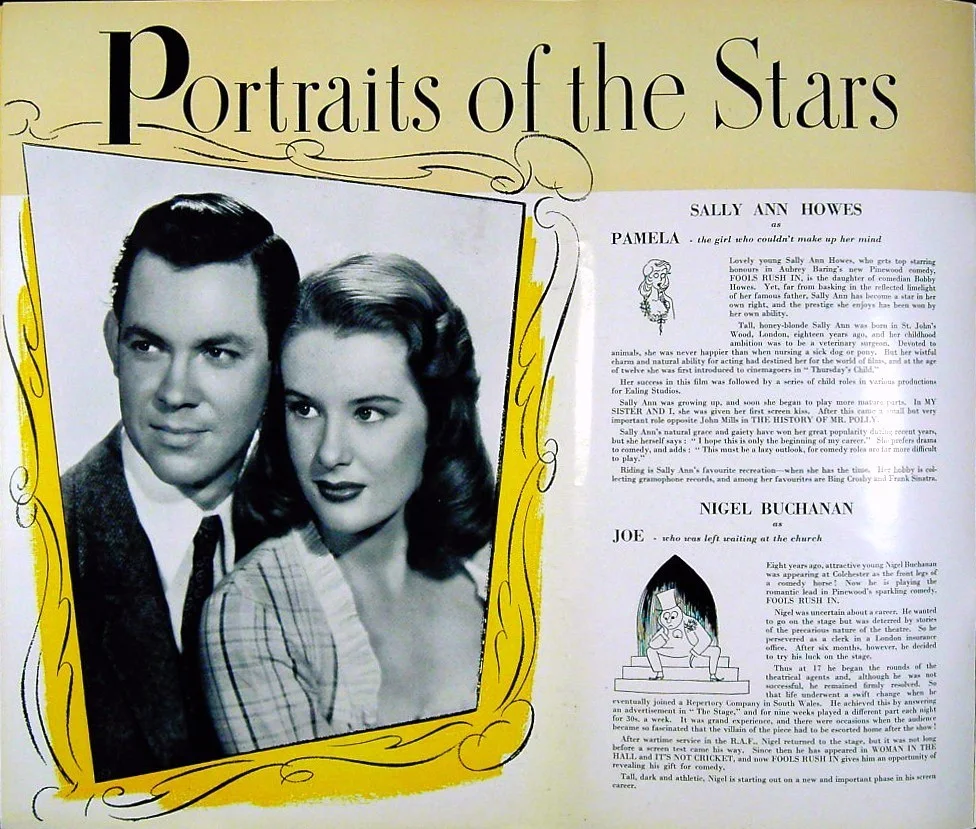 FOOLS RUSH IN 1949 Sally Ann Howes, Guy Rolfe, Nora Swinburne UK PRESSBOOK, изображение 2