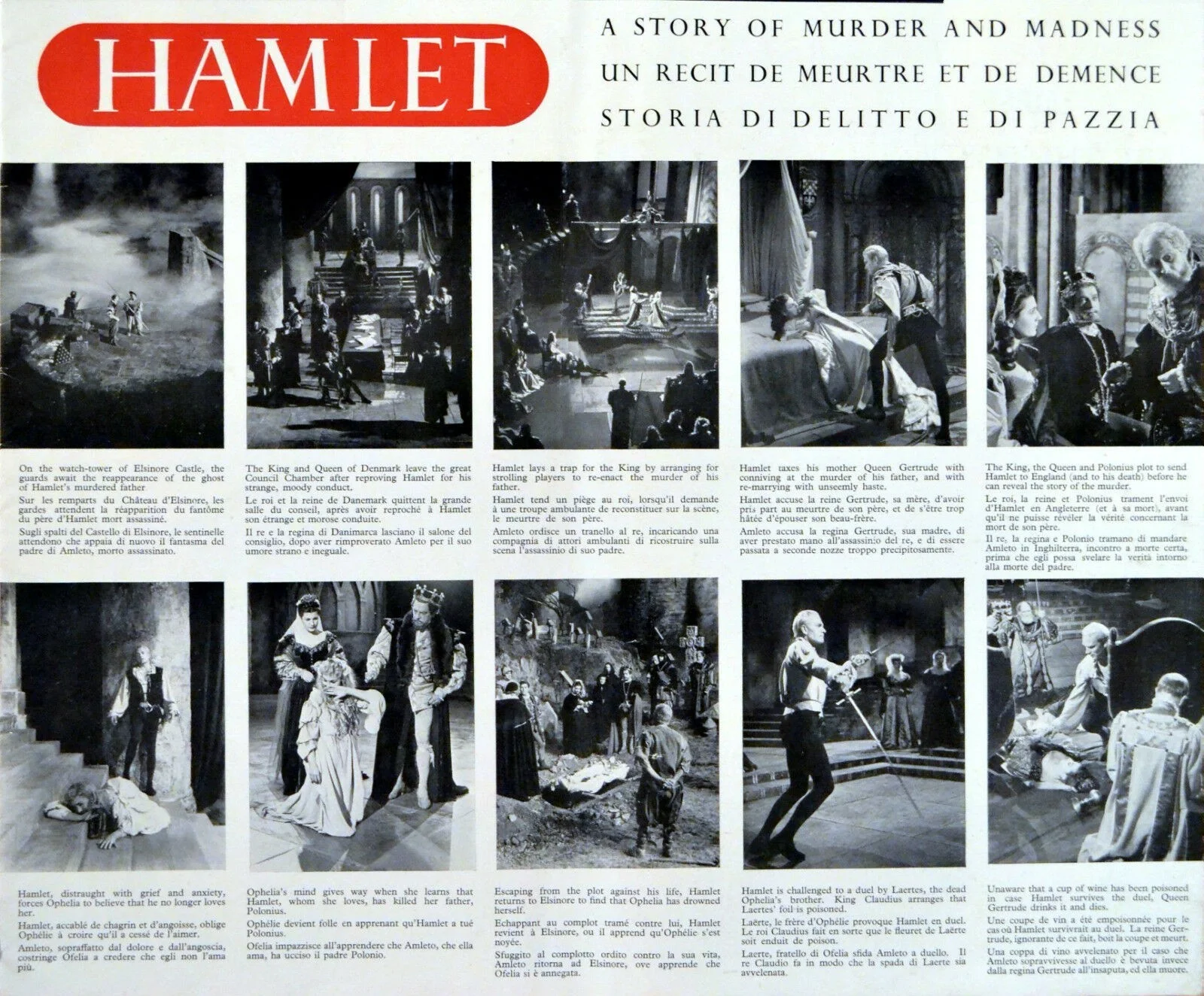 HAMLET 1948 Laurence Olivier William Shakespeare UK PRESSBOOK, image 3
