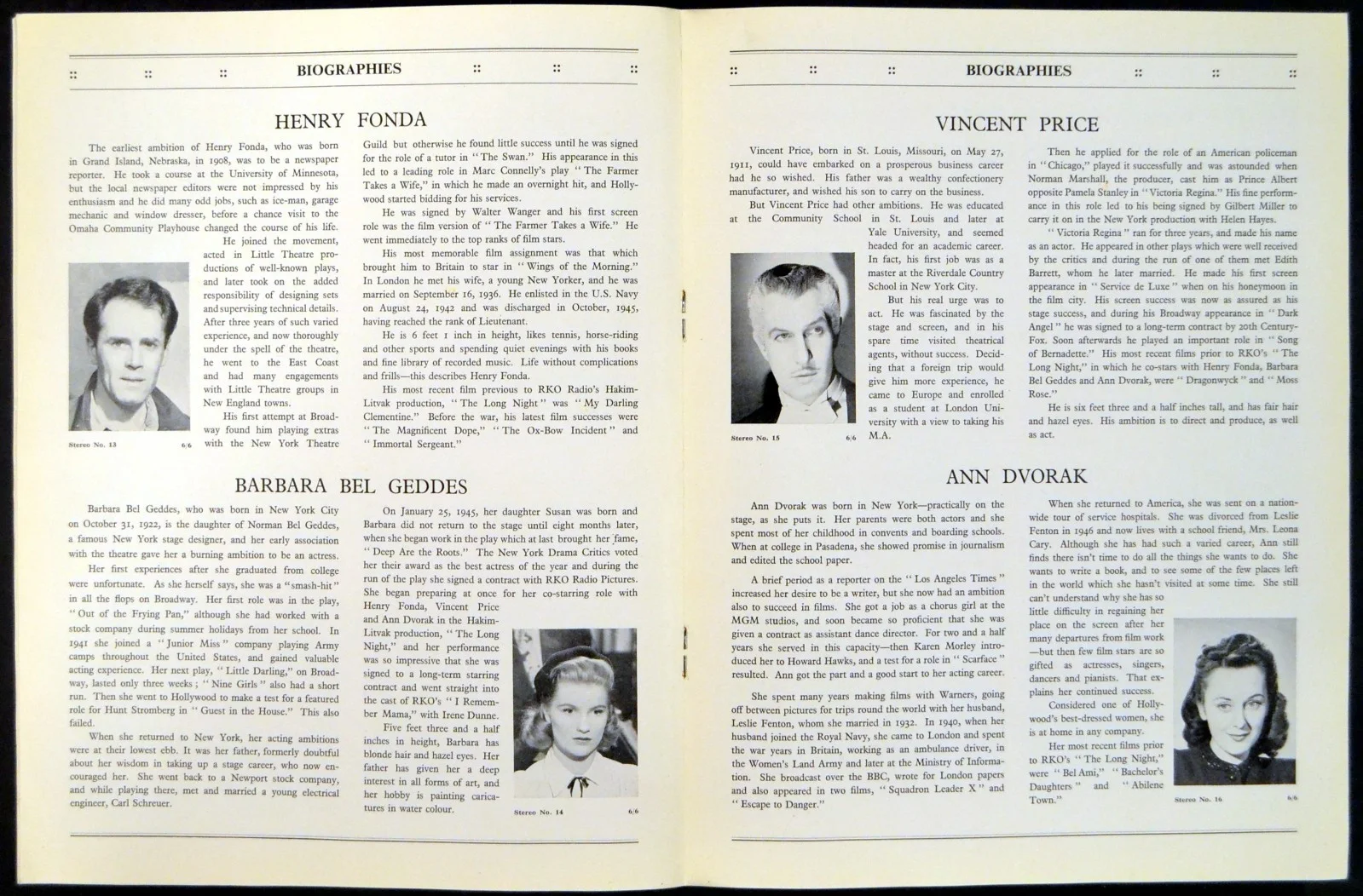 LONG NIGHT 1947 Henry Fonda, Barbara Bel Geddes, Vincent Price UK PRESSBOOK, изображение 4