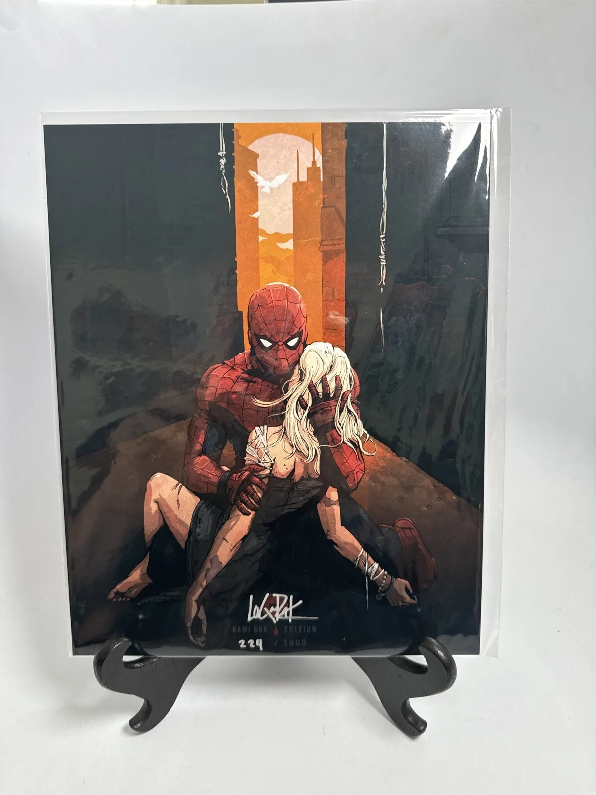 Logan Pack — Logan Pack Signed 8x10 BAM BOX Death of Gwen Stacy Print 224/3000 COA Spider Man