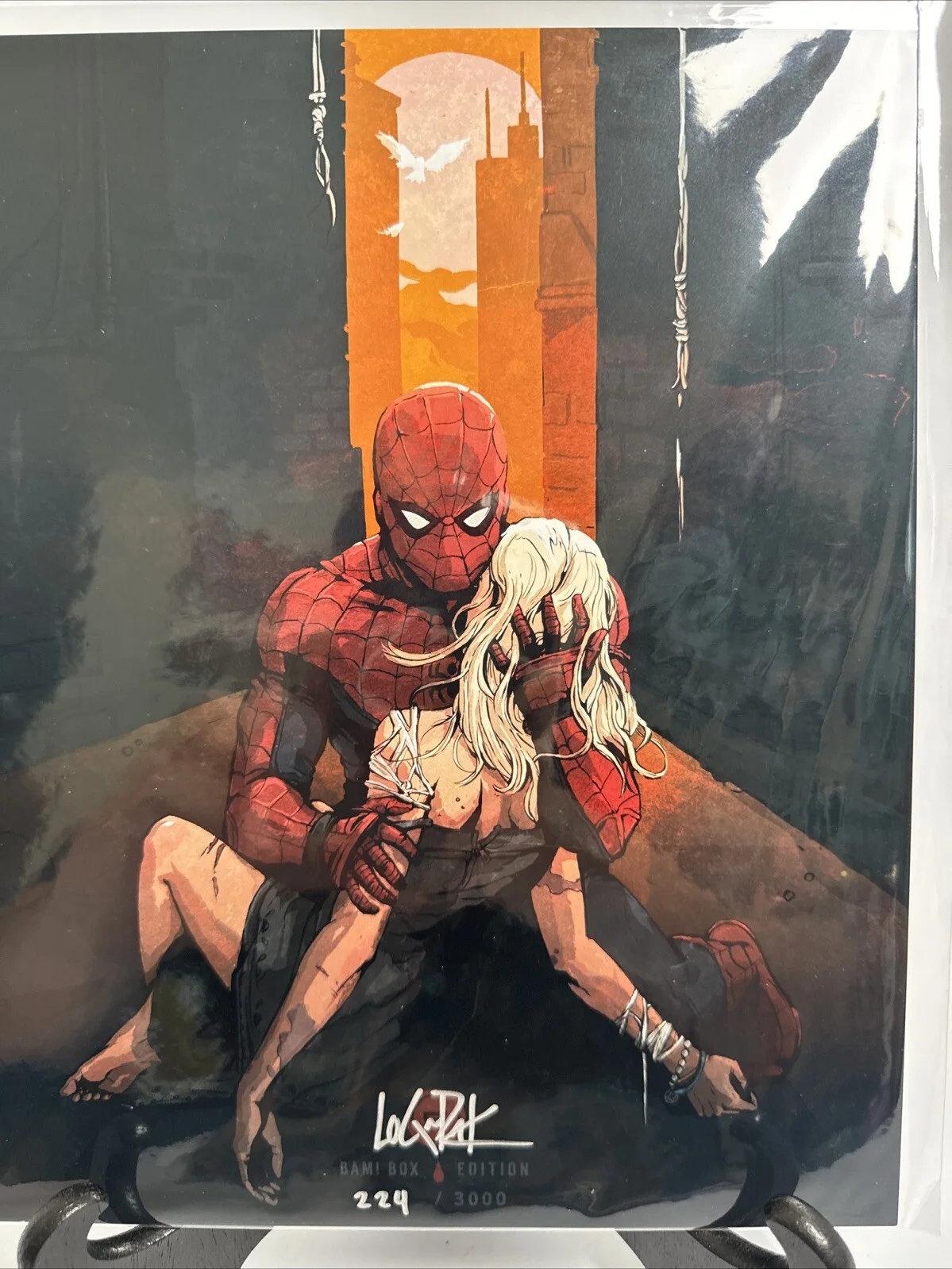 Logan Pack — Logan Pack Signed 8x10 BAM BOX Death of Gwen Stacy Print 224/3000 COA Spider Man, изображение 2