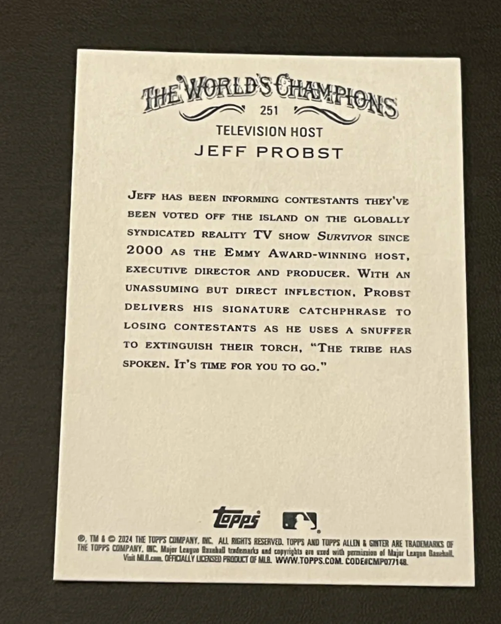 JEFF PROBST — JEFF PROBST SIGNED 2024 ALLEN & GINTER X BLACK 251 CARD SURVIVOR AUTO COA PROOF, изображение 4