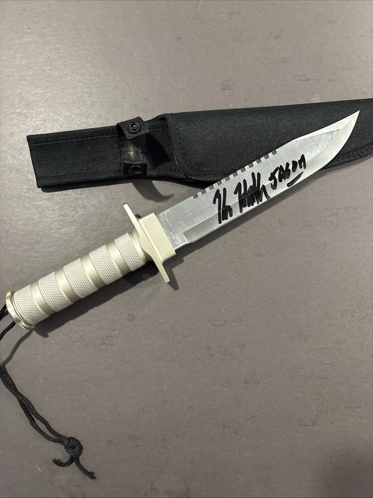 Kane Hodder — Kane Hodder Signed Real Steel Hunting Knife W/Jason -Friday the 13th-JSA Witness, изображение 5