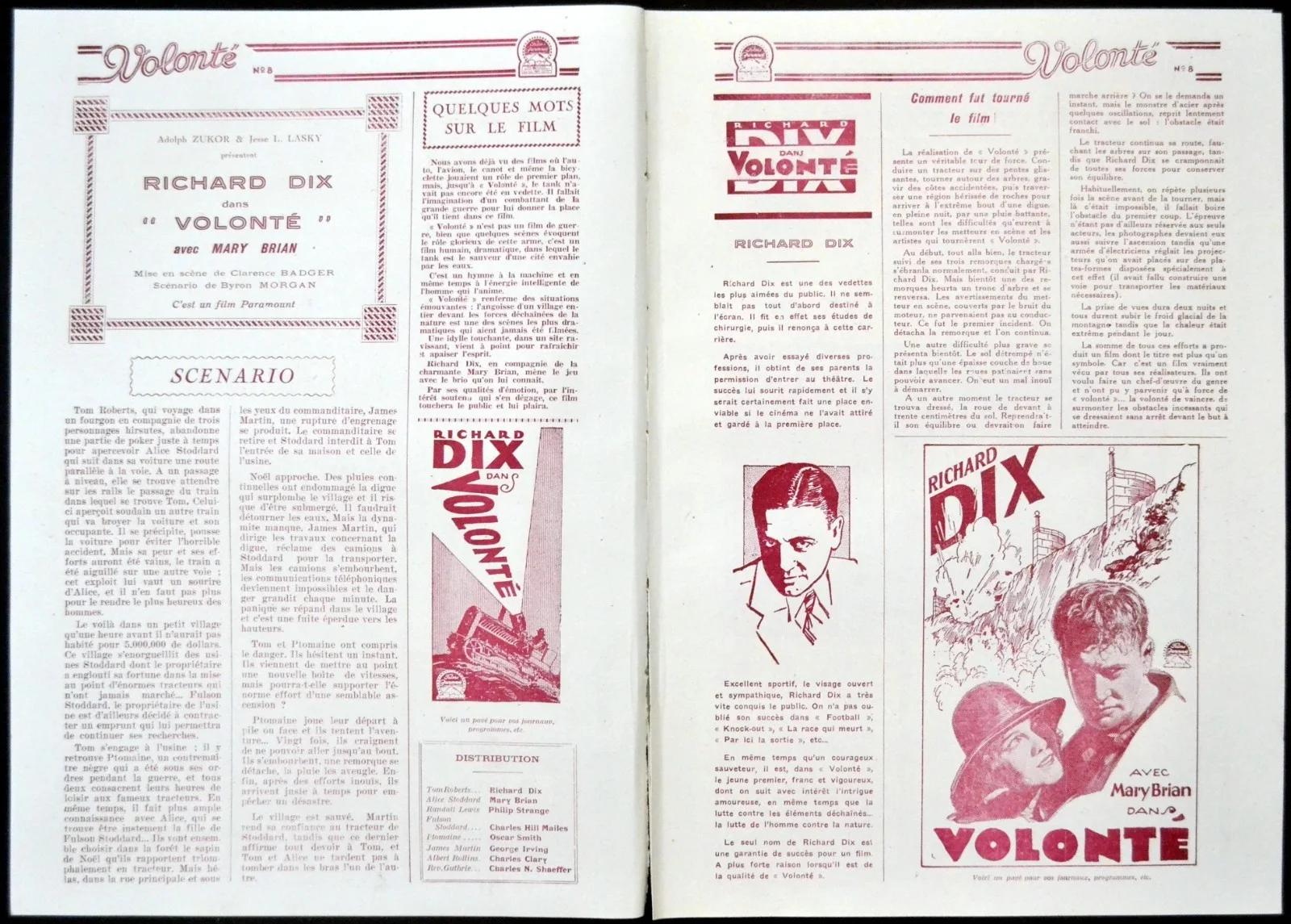 MAN POWER 1927 Richard Dix, Mary Brian, Philip Strange FRENCH PRESSBOOK, image 2