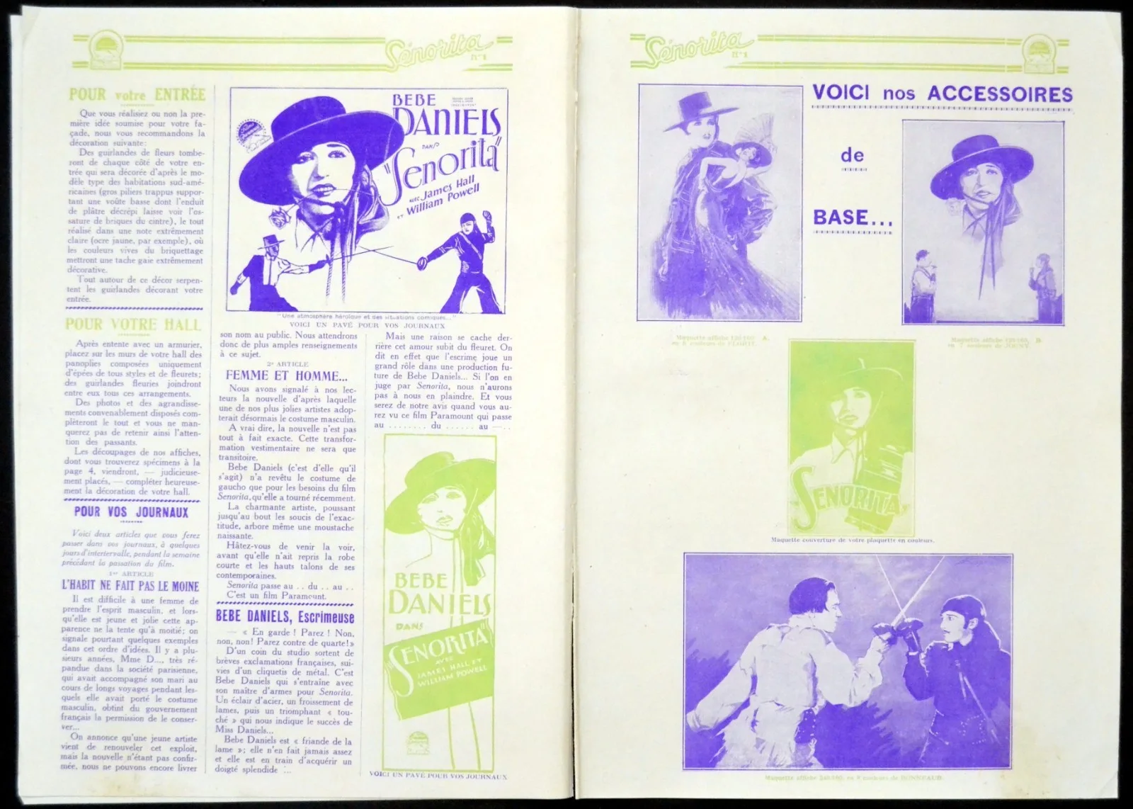 SENORITA 1927 Bebe Daniels, James Hall, William Powell FRENCH PRESSBOOK, image 4