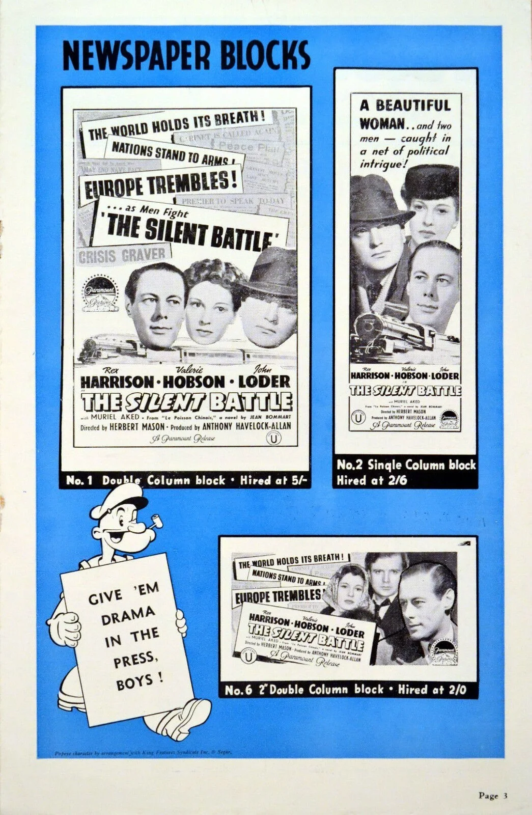 SILENT BATTLE 1939 Rex Harrison, Valerie Hobson, John Loder UK PRESSBOOK, image 3