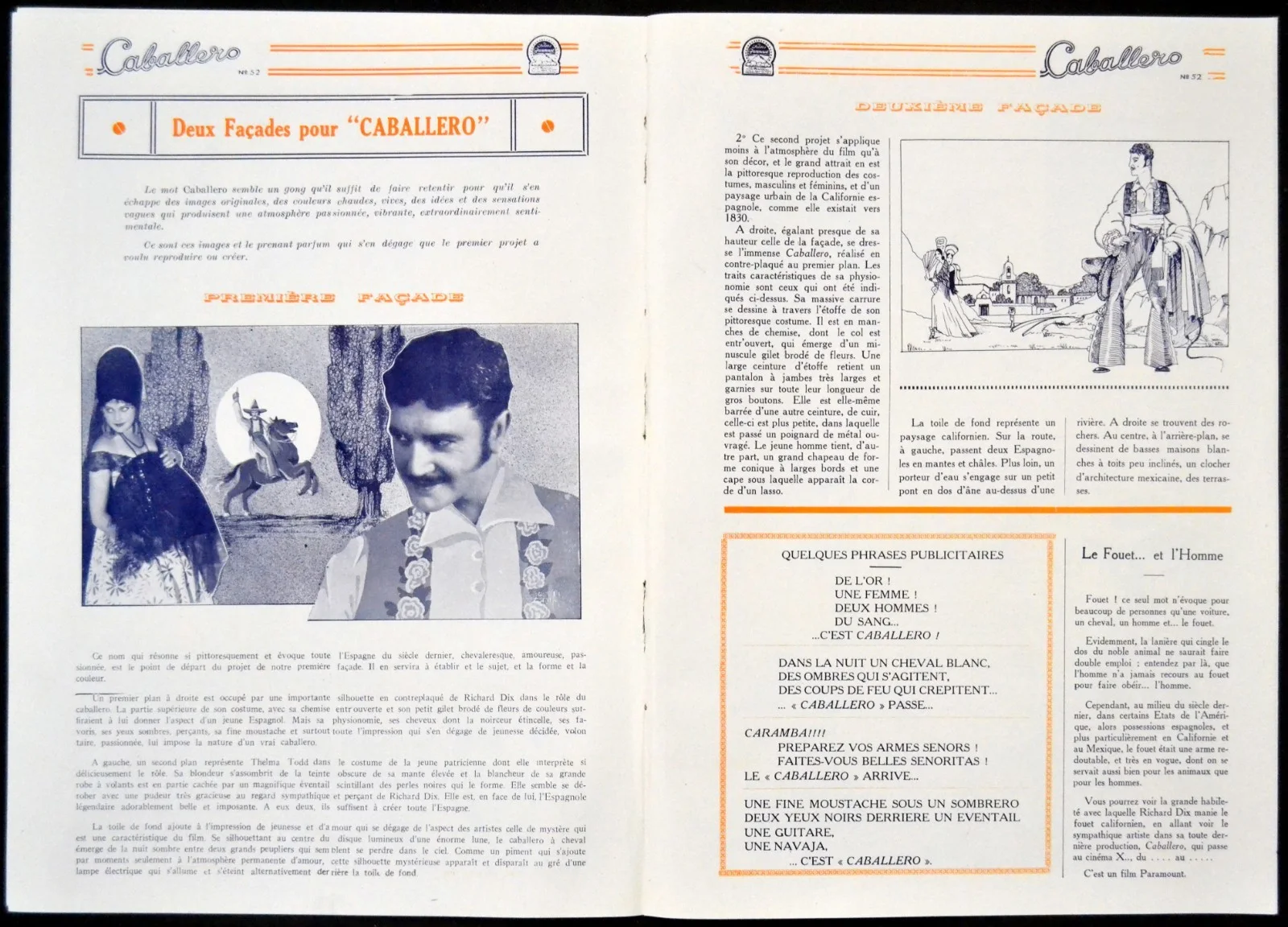 GAY DEFENDER 1927 Richard Dix, Thelma Todd, Fred Kohler FRENCH PRESSBOOK, изображение 3