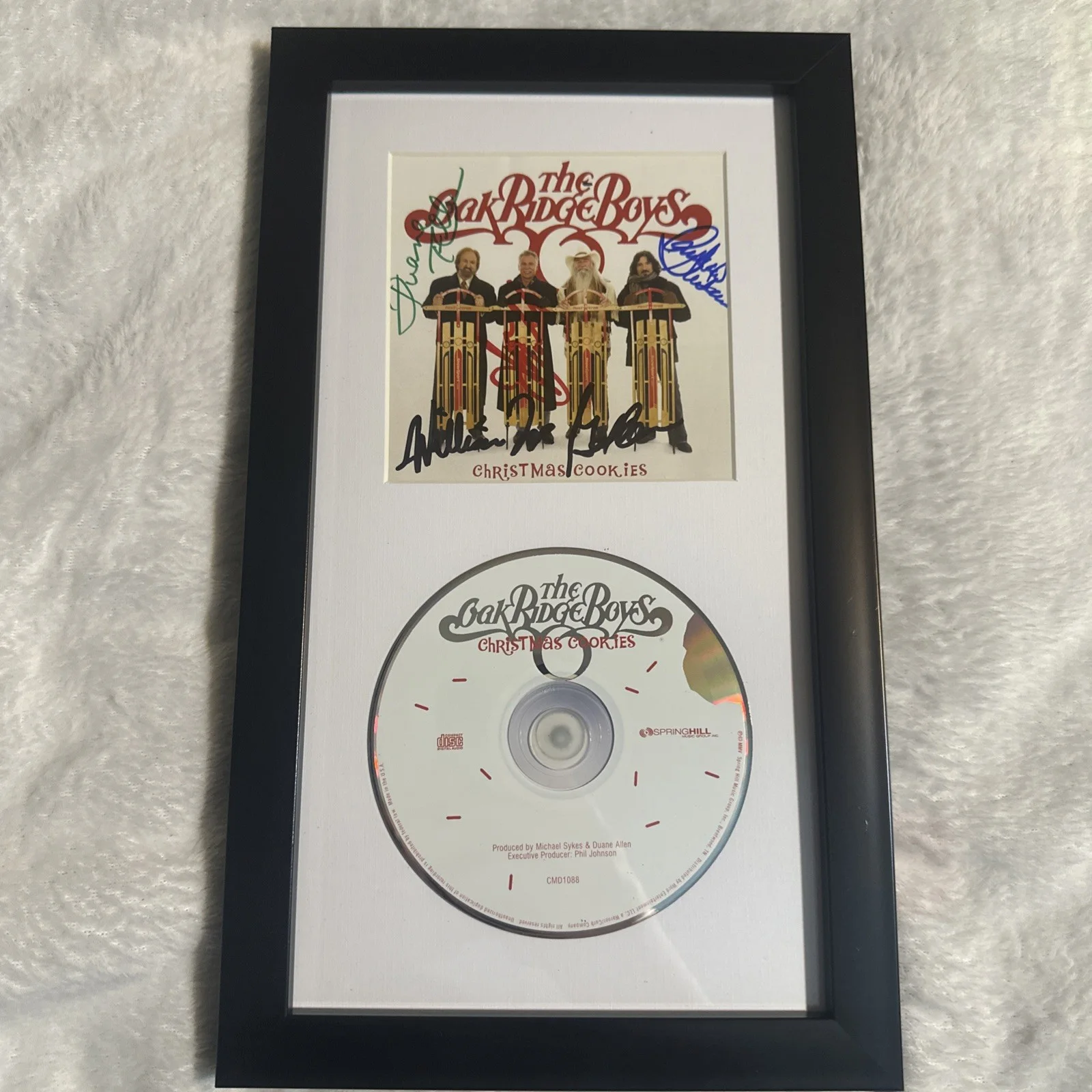 The Oak Ridge Boys Christmas Cookies Signed CD Framed Autograph Country Display, image 2