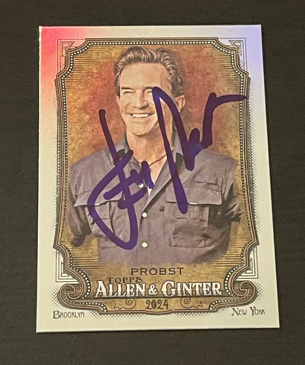 JEFF PROBST — JEFF PROBST SIGNED '24 ALLEN GINTER SILVER PORTRAIT CARD SURVIVOR AUTO PROOF A, изображение 2