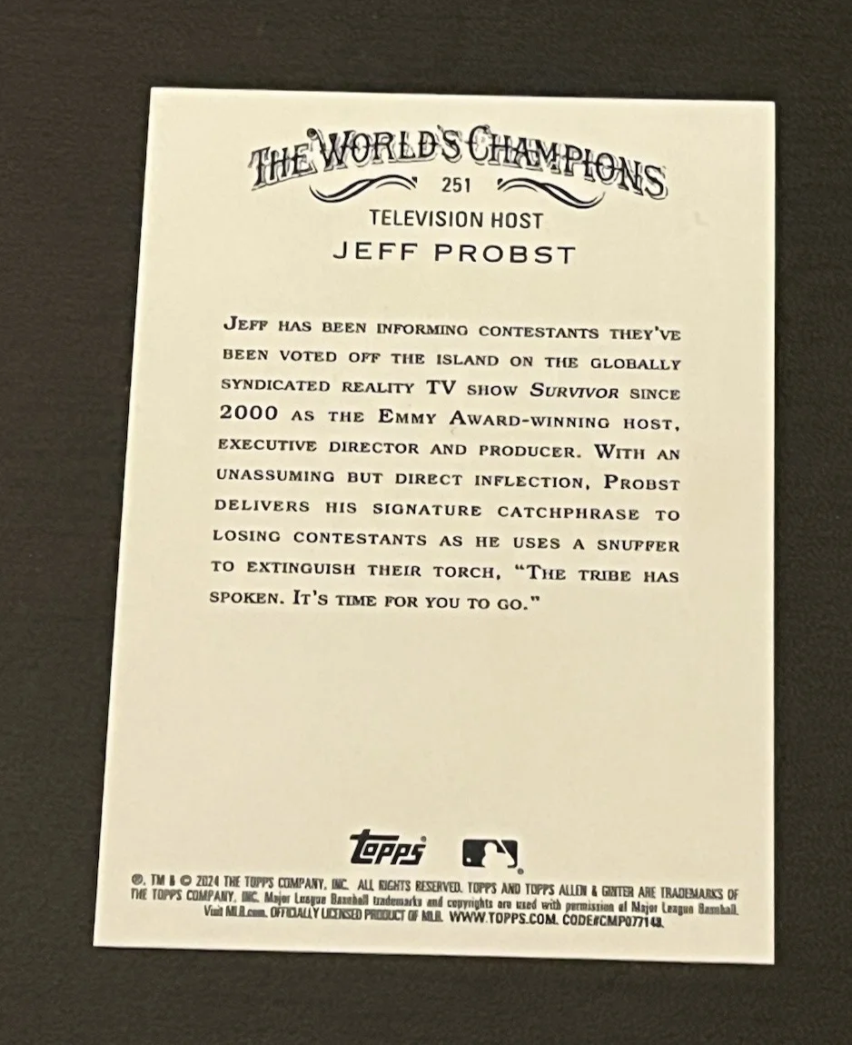 JEFF PROBST — JEFF PROBST SIGNED '24 ALLEN GINTER SILVER PORTRAIT CARD SURVIVOR AUTO PROOF A, изображение 4